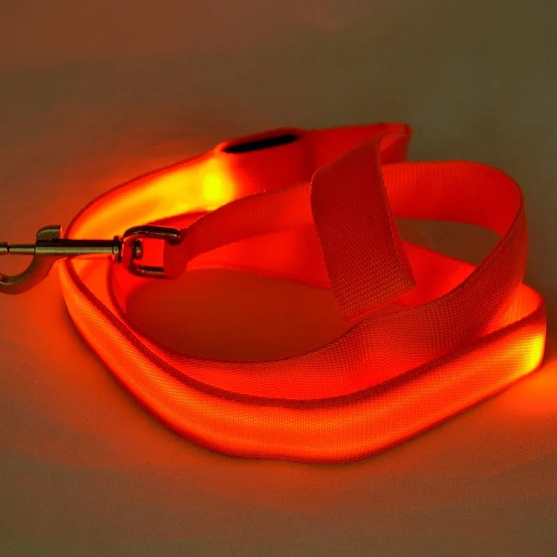 LED Light Up Dog Leash Luminous Rope Lead Leash For Dog Safety Flashing Glowing Dog Collar Harness Electronic Pet Accessories simplyledstore