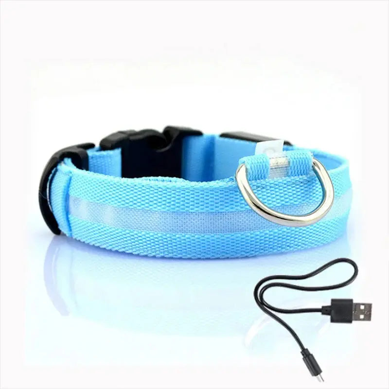 Led Dog Collar Light Anti-lost Collar For Dogs Puppies Night Luminous Supplies Pet Products Accessories USB Charging/Battery simplyledstore