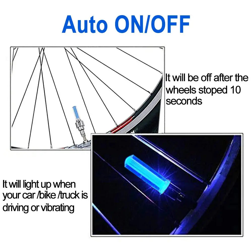 LED Bicycle Valve Light, Neon Bicycle Spoke Light, Bicycle Tire Valve Light, Night Riding Warning Light Bicycle Accessories simplyledstore