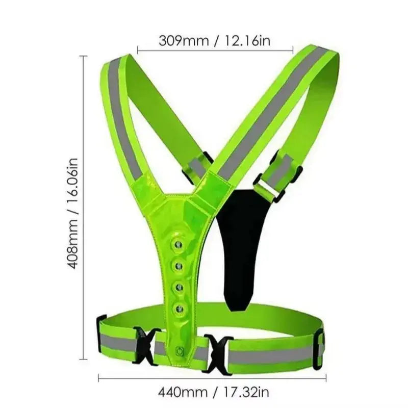 Safety Reflective Vest LED Running Light Adjustable Cycling Vest Night Warning Work Fishing Sports Vest simplyledstore