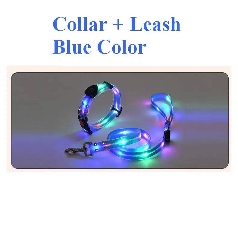 Pet Dog LED Light UP Leash USB Rechargeable PVC With Webbing Glowing Pet Leash Light Up Puppy Dog Night Walking No Collar simplyledstore
