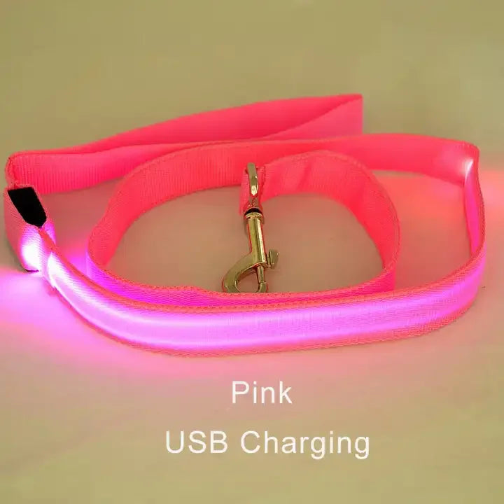 LED Light Up Dog Leash Luminous Rope Lead Leash For Dog Safety Flashing Glowing Dog Collar Harness Electronic Pet Accessories simplyledstore