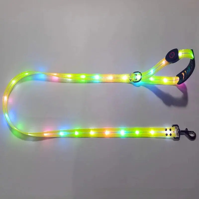 Pet Dog LED Light UP Leash USB Rechargeable PVC With Webbing Glowing Pet Leash Light Up Puppy Dog Night Walking No Collar simplyledstore