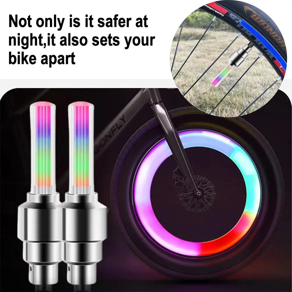 LED Bicycle Valve Light, Neon Bicycle Spoke Light, Bicycle Tire Valve Light, Night Riding Warning Light Bicycle Accessories simplyledstore