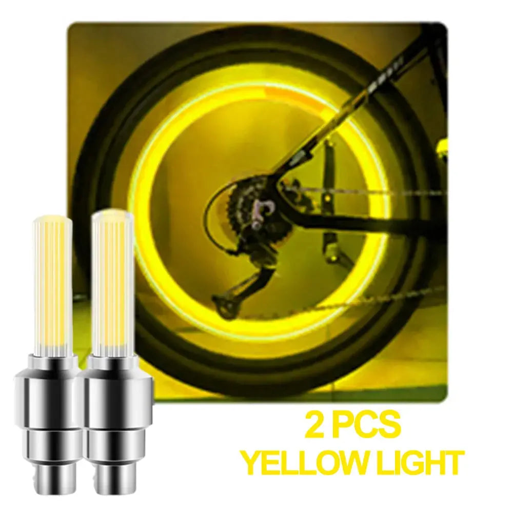 LED Bicycle Valve Light, Neon Bicycle Spoke Light, Bicycle Tire Valve Light, Night Riding Warning Light Bicycle Accessories simplyledstore