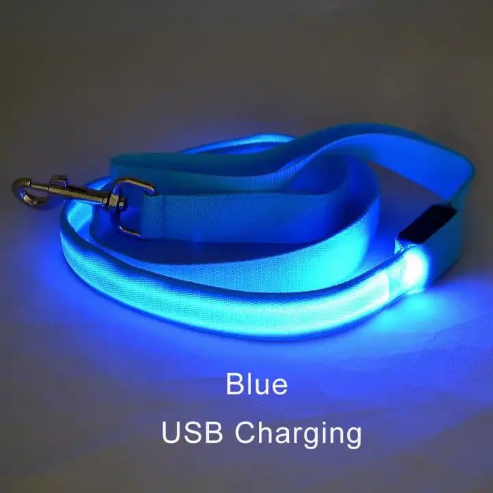 LED Light Up Dog Leash Luminous Rope Lead Leash For Dog Safety Flashing Glowing Dog Collar Harness Electronic Pet Accessories simplyledstore