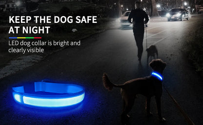 USB Charging Rechargeable Waterproof 3 Modes Durable Glowing Dog Collars SIMPLY LED