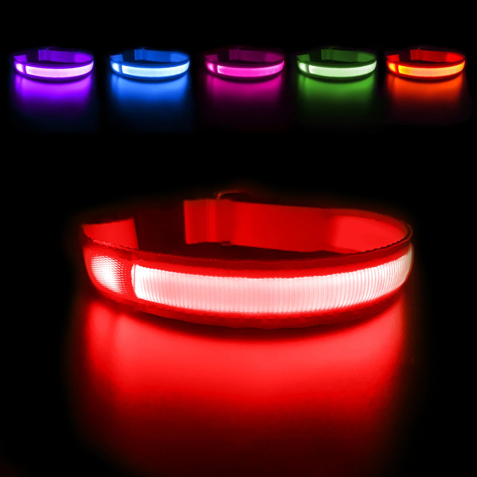 LED Dog Collar Waterproof Safety Night Glow Necklace SIMPLY LED