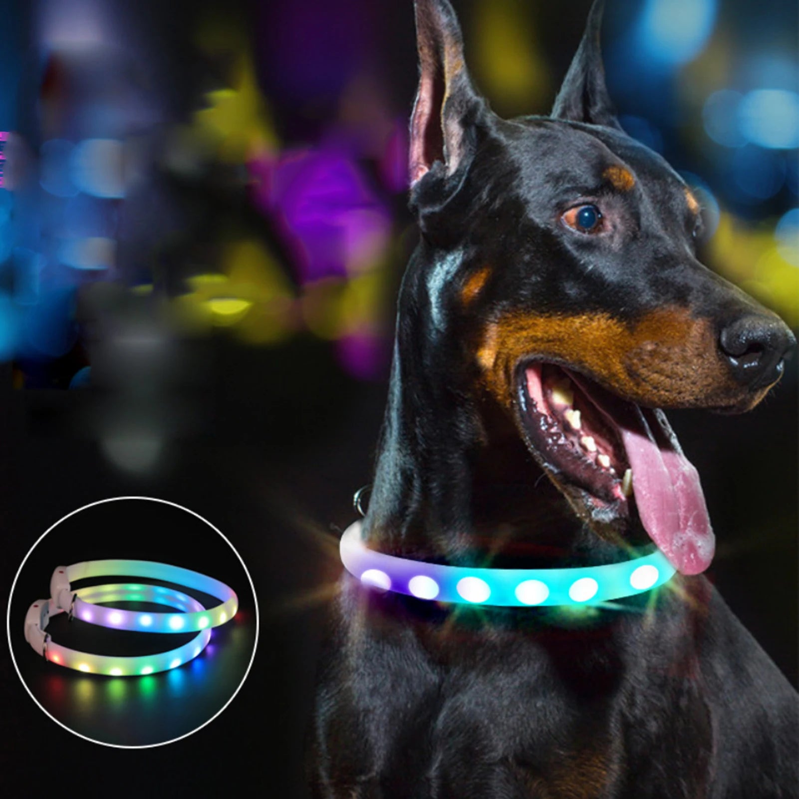 USB Pet LED Light Night Safety Anti-Lost Pet Glowing Collars SIMPLY LED