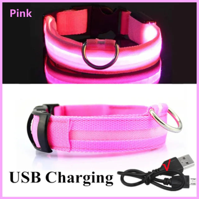 New LED Glowing Adjustable Flashing Rechargeable Luminous Pet Night Light Collar SIMPLY LED