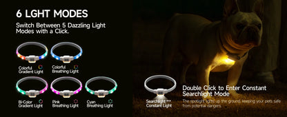 LED Dog Collar with USB Rechargeable Glow in The Dark Waterproof Dog Necklace SIMPLY LED