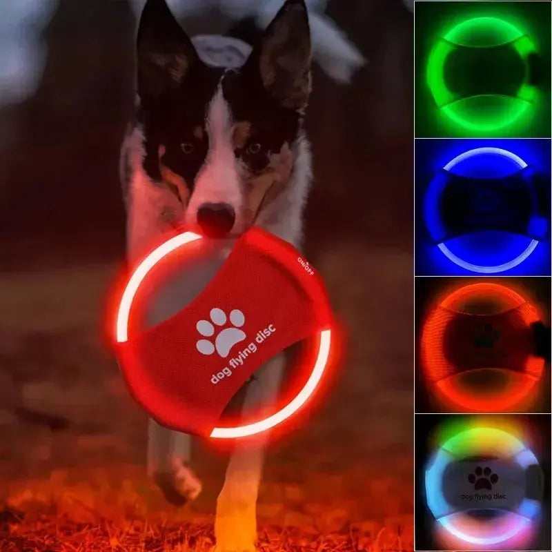 3 Modes Light Glowing LED Dog Flying Discs Toy