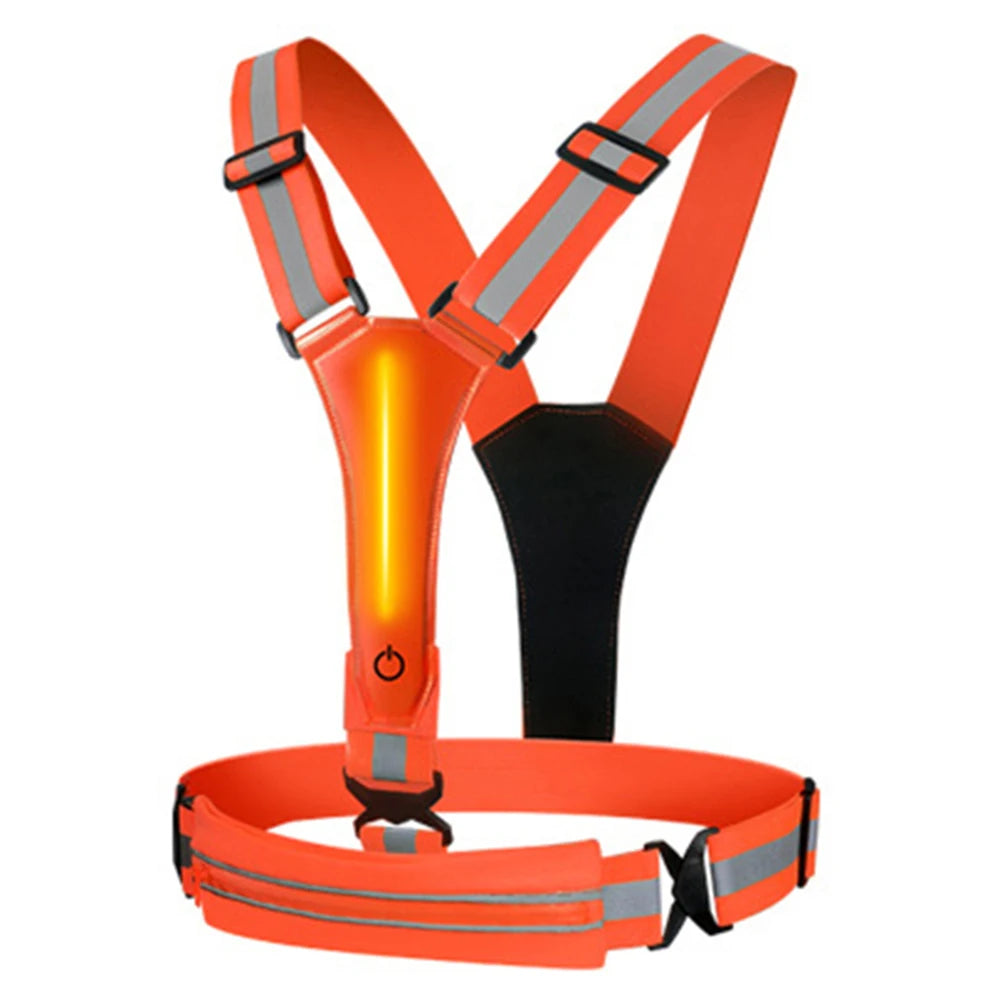 LED Reflective Vest Adjustable Straps Safety 3 Light Modes for Night Running SIMPLY LED