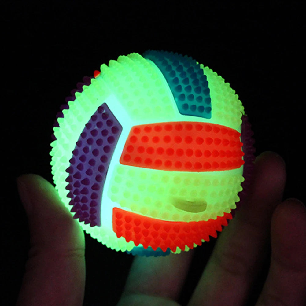 Light up Dog Ball Glow in The Dark Dog Squeaky Toy Non-Toxic Puppy Chew Toys SIMPLY LED