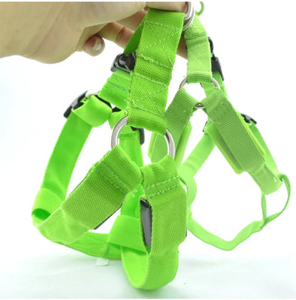 Glow-in-the-Dark LED Light Safety Nylon Lighted Dog Harness SIMPLY LED