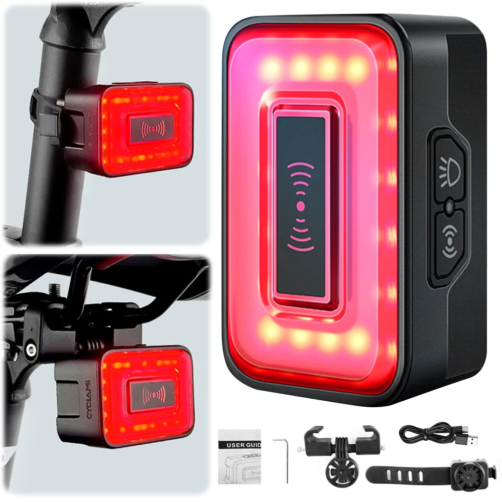 LED Bicycle Intelligent Radar Safety Rear Tail Night Light SIMPLY LED