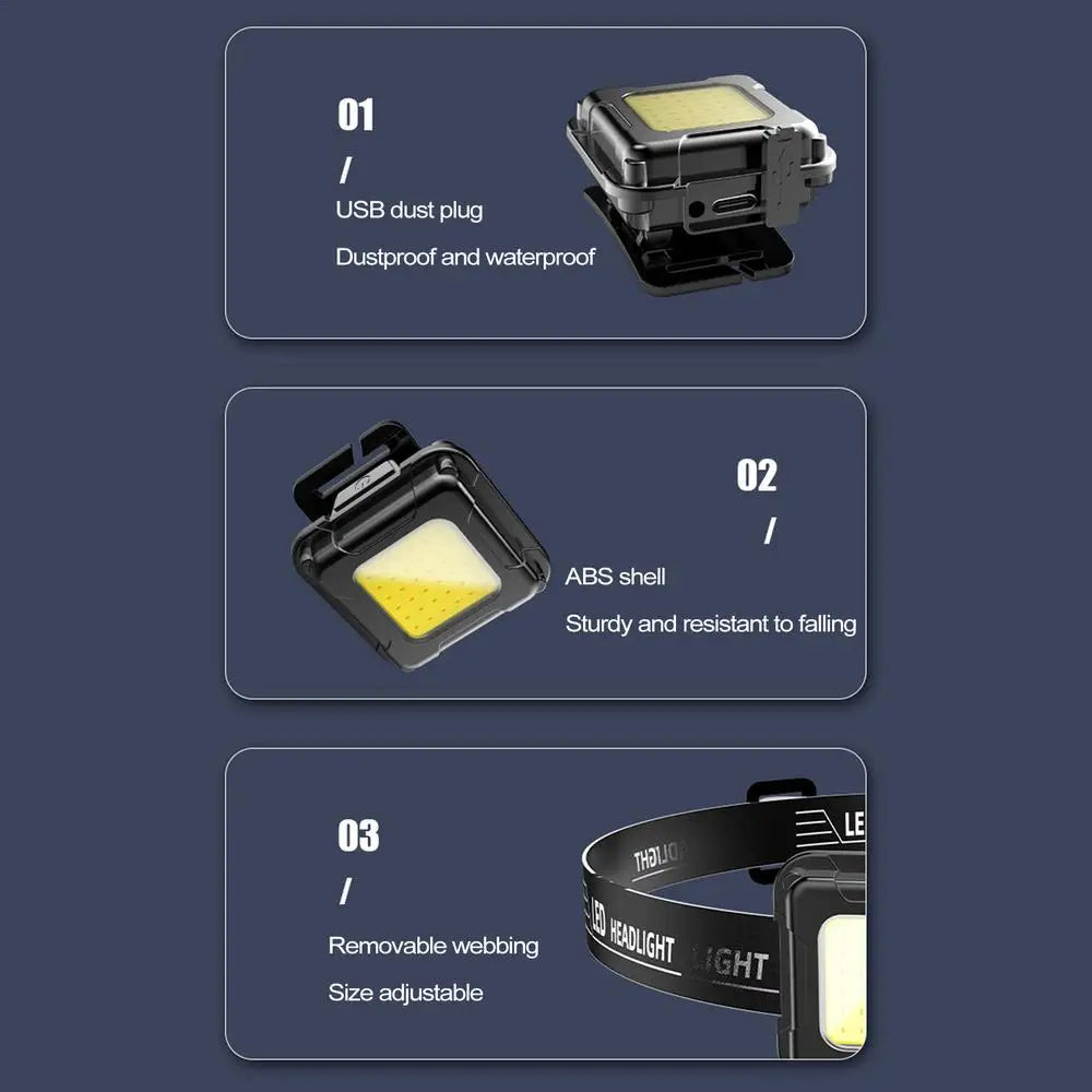 LED Rechargeable Headlamp IPX4 Waterproof Multifunctional Headlight for Night SIMPLY LED