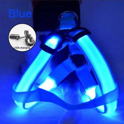 Glow-in-the-Dark LED Light Safety Nylon Lighted Dog Harness SIMPLY LED