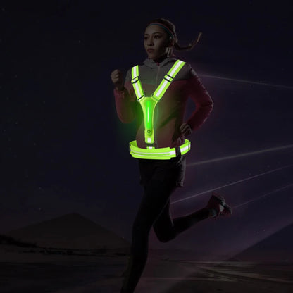 LED Reflective Vest Adjustable Straps Safety 3 Light Modes for Night Running SIMPLY LED