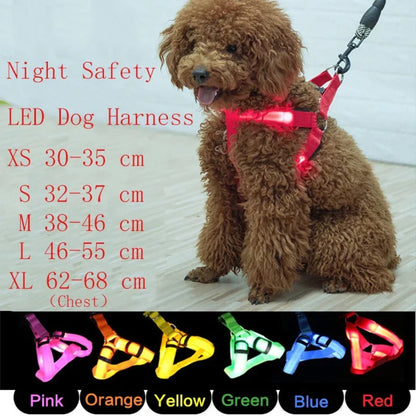 Glow-in-the-Dark LED Light Safety Nylon Lighted Dog Harness SIMPLY LED