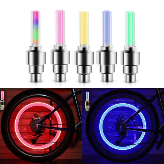 LED Bicycle Valve Light, Neon Bicycle Spoke Light, Bicycle Tire Valve Light, Night Riding Warning Light Bicycle Accessories simplyledstore