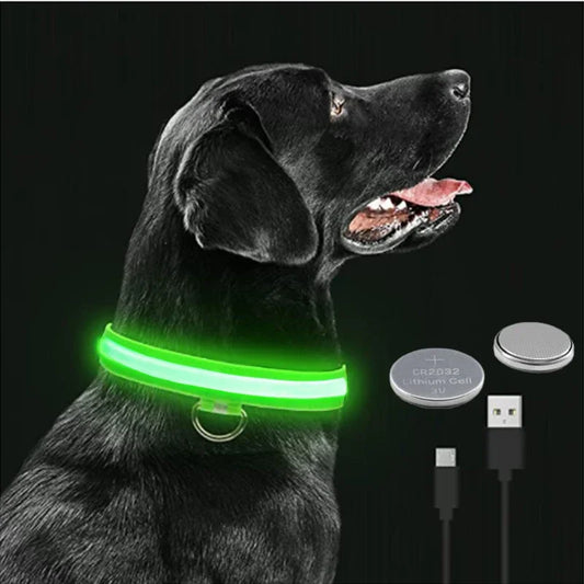 New LED Glowing Adjustable Flashing Rechargeable Luminous Pet Night Light Collar SIMPLY LED