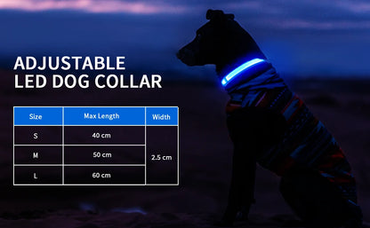 LED Dog Collar Waterproof Safety Night Glow Necklace SIMPLY LED