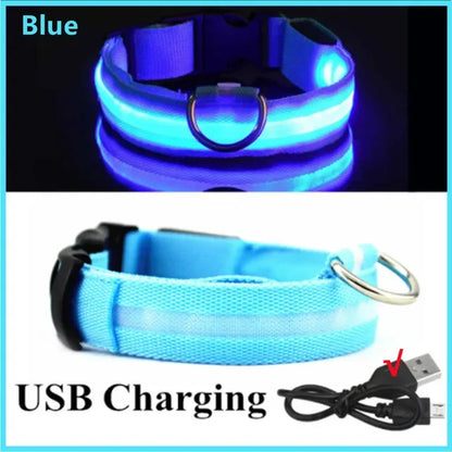 New LED Glowing Adjustable Flashing Rechargeable Luminous Pet Night Light Collar SIMPLY LED