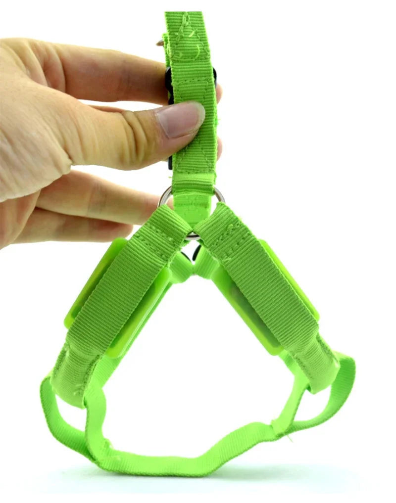 Glow-in-the-Dark LED Light Safety Nylon Lighted Dog Harness SIMPLY LED