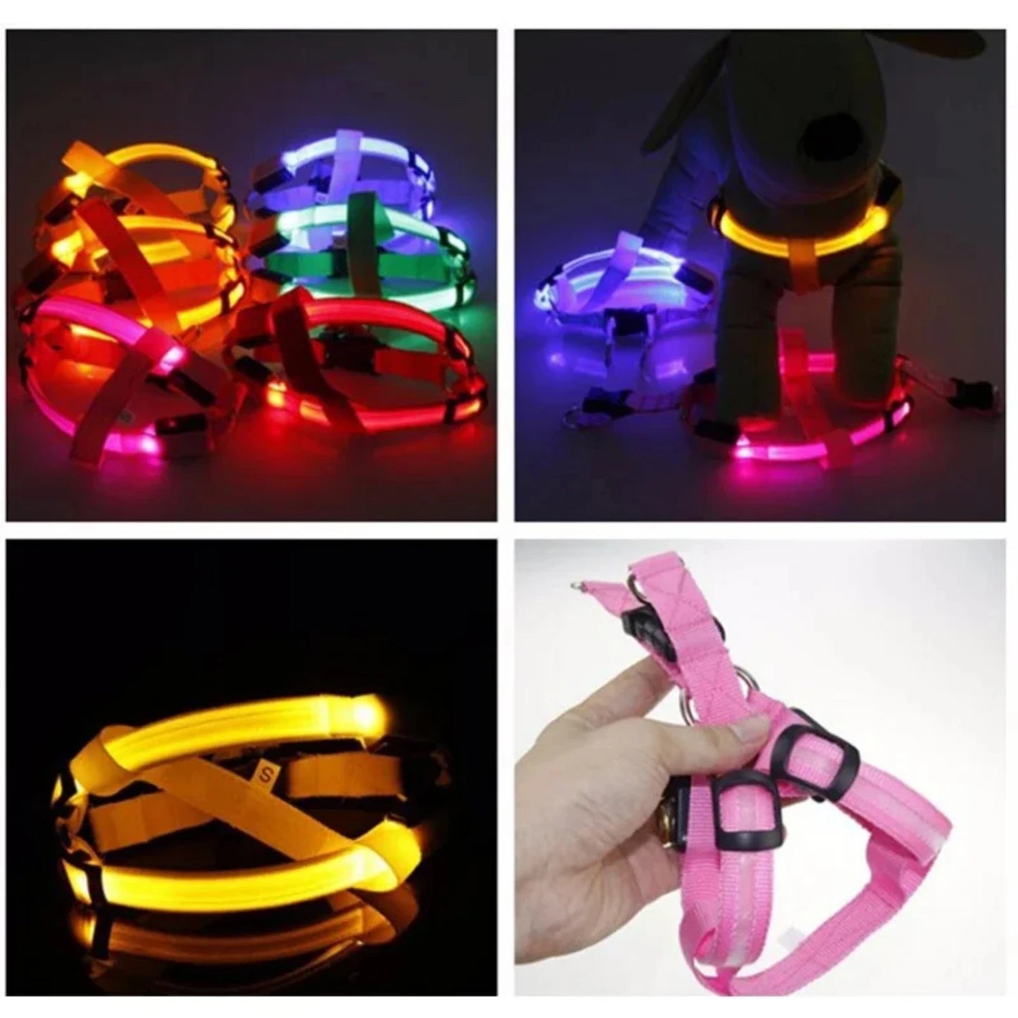 Glow-in-the-Dark LED Light Safety Nylon Lighted Dog Harness SIMPLY LED