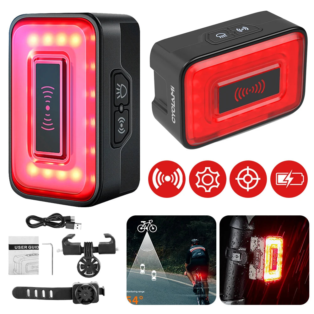 LED Bicycle Intelligent Radar Safety Rear Tail Night Light SIMPLY LED