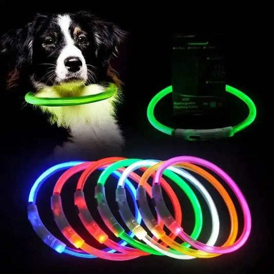 Led Usb Dog Collar Pet Dog Night Luminous Charge Collar Led Night Safety Flashing Glow Dog Loss Prevention Collar Pet Accessorie simplyledstore